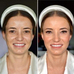 Maquillaje antes y después a Emma Quiroga