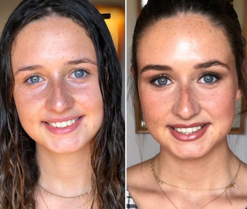 MAquillaje Antes y después a Cristina